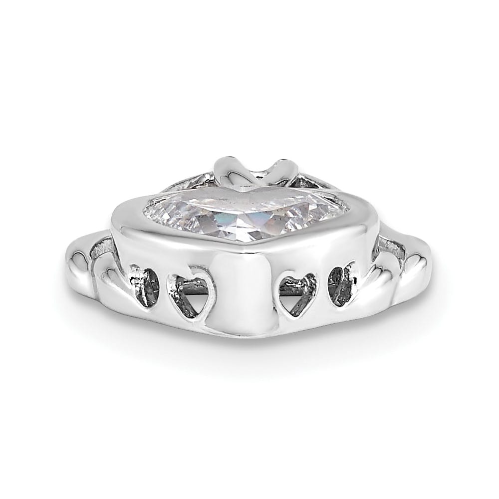 Sterling Silver CZ Wrapped Around My Heart 18 inch Necklace