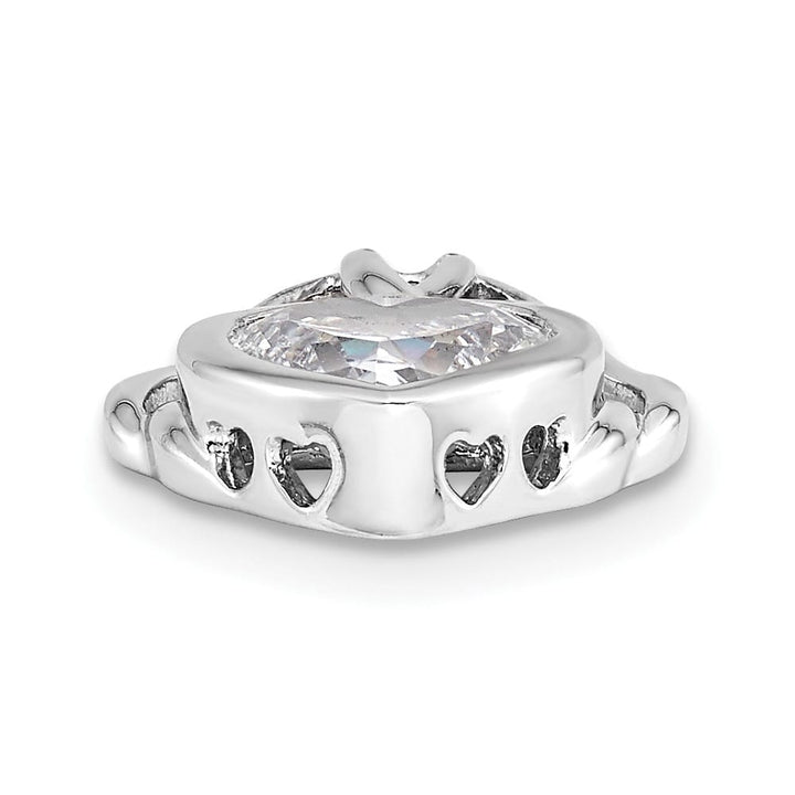 Sterling Silver CZ Wrapped Around My Heart 18 inch Necklace