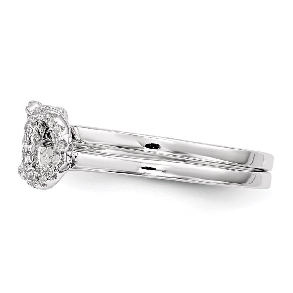 Sterling Silver CZ X & O 2-Ring Set Ladies Stock Size 7 Ring Are Refundable