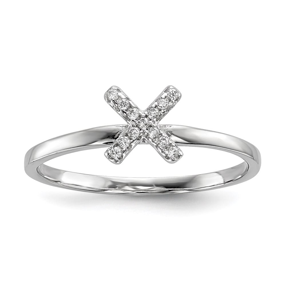 Sterling Silver CZ X & O 2-Ring Set Ladies Stock Size 7 Ring Are Refundable