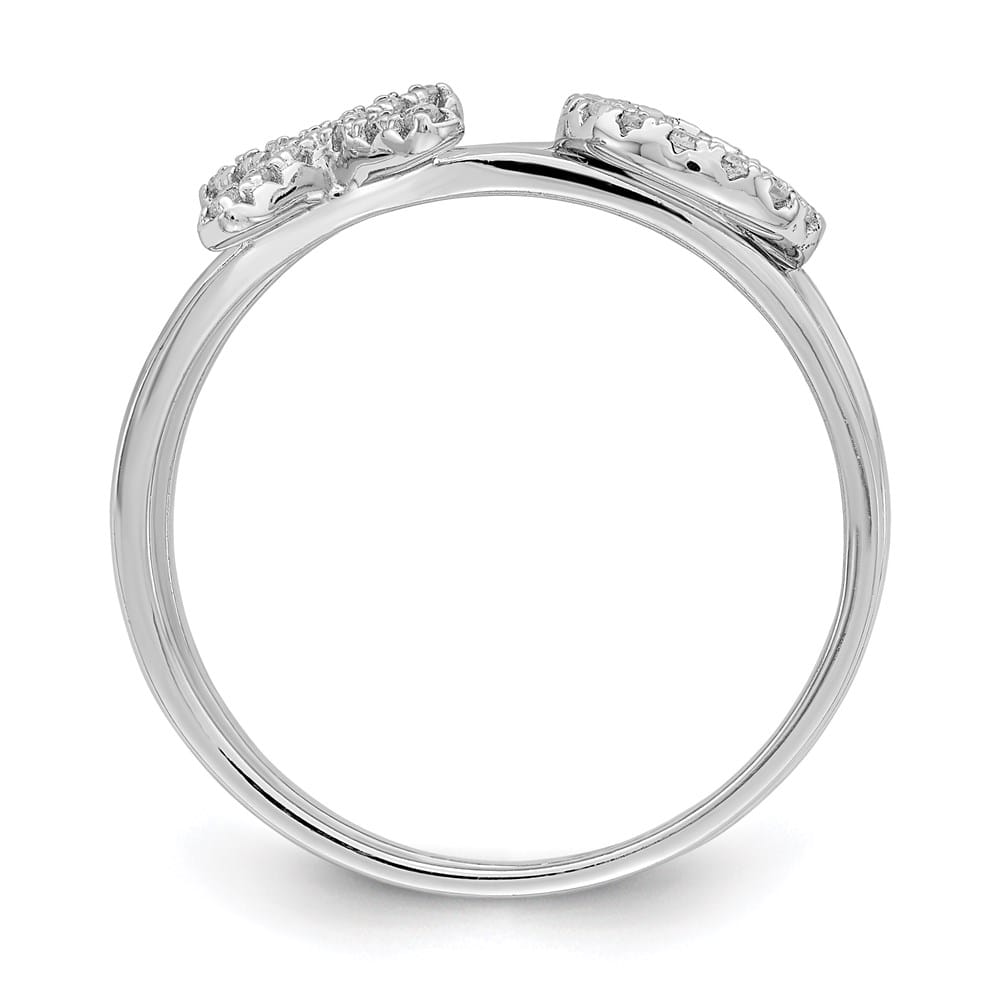 Sterling Silver CZ X & O 2-Ring Set Ladies Stock Size 7 Ring Are Refundable