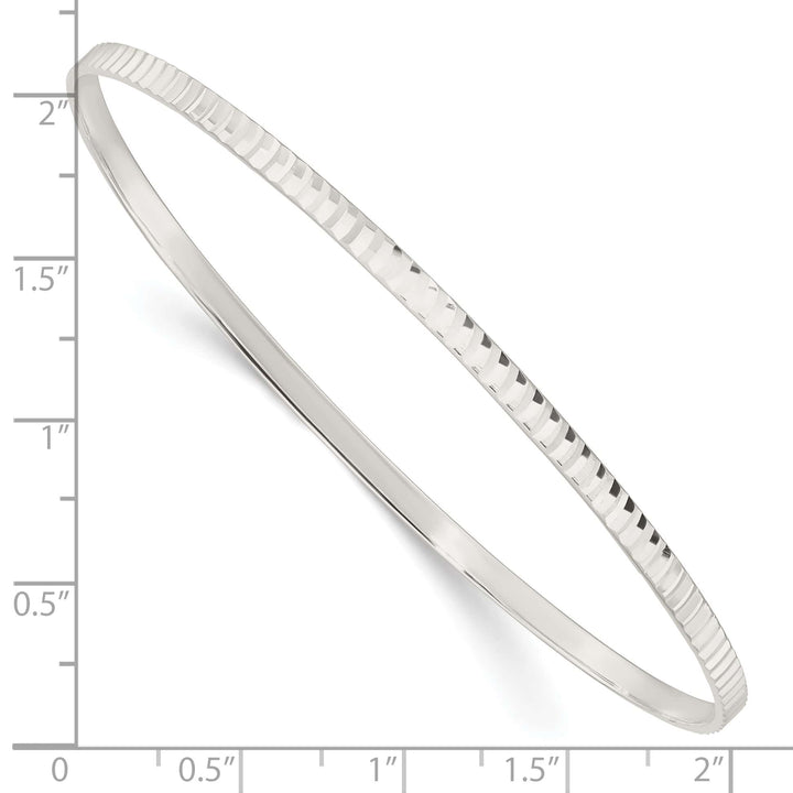 Sterling Silver D.C. 3mm Slip-on Bangle