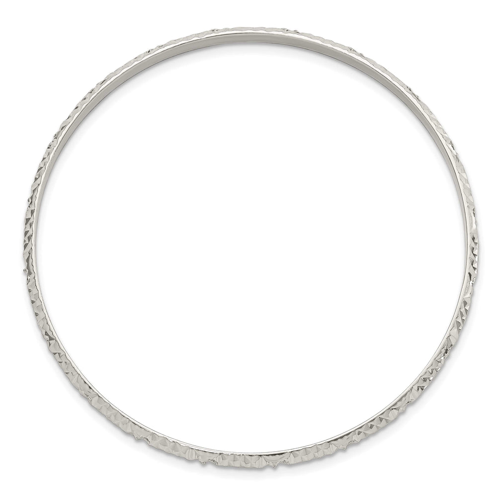 Sterling Silver D.C. 4mm Slip-on Bangle, 3.75mm