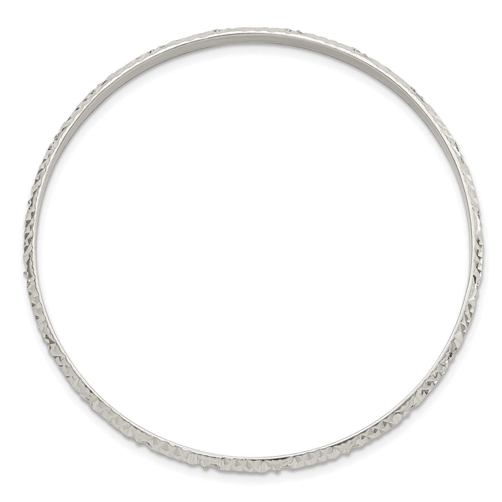 Sterling Silver D.C. 4mm Slip-on Bangle, 3.75mm