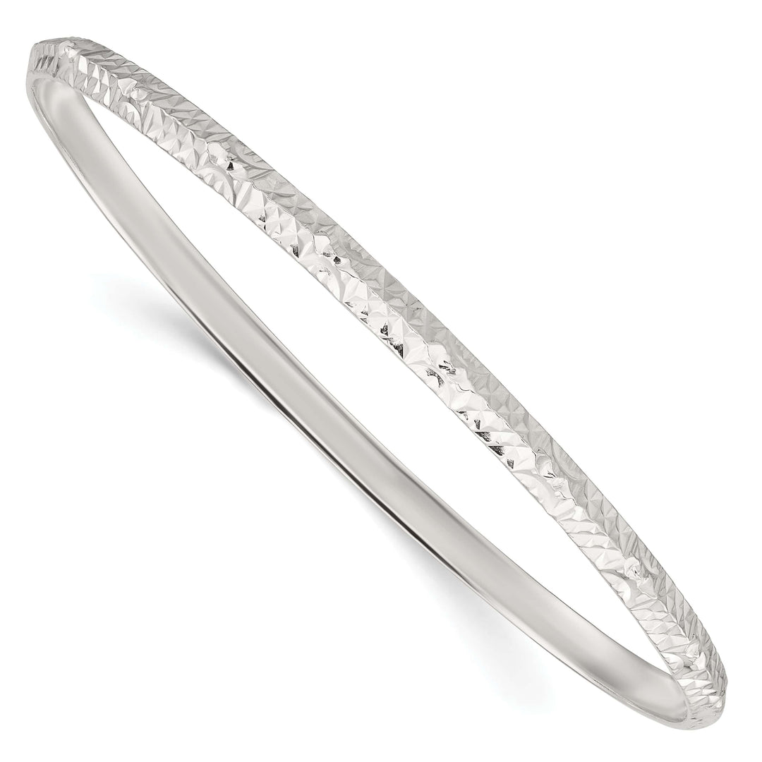 Sterling Silver D.C. 4mm Slip-on Bangle, 3.75mm