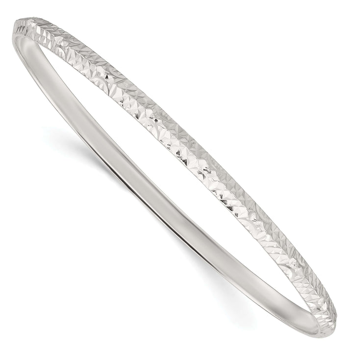Sterling Silver D.C. 4mm Slip-on Bangle, 3.75mm