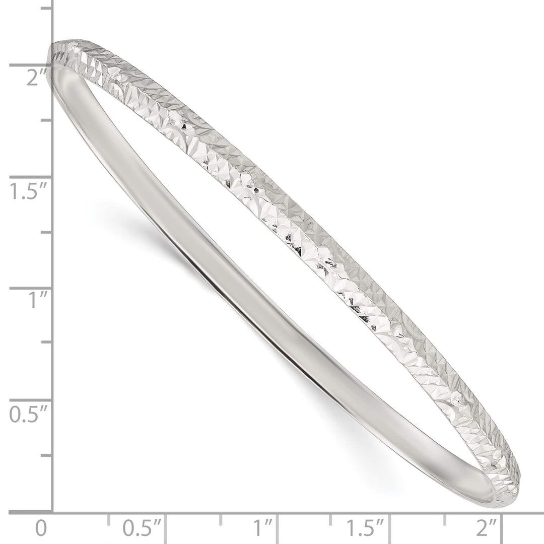 Sterling Silver D.C. 4mm Slip-on Bangle, 3.75mm