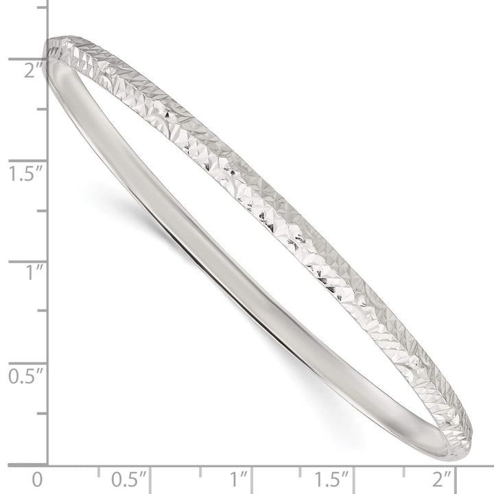 Sterling Silver D.C. 4mm Slip-on Bangle, 3.75mm