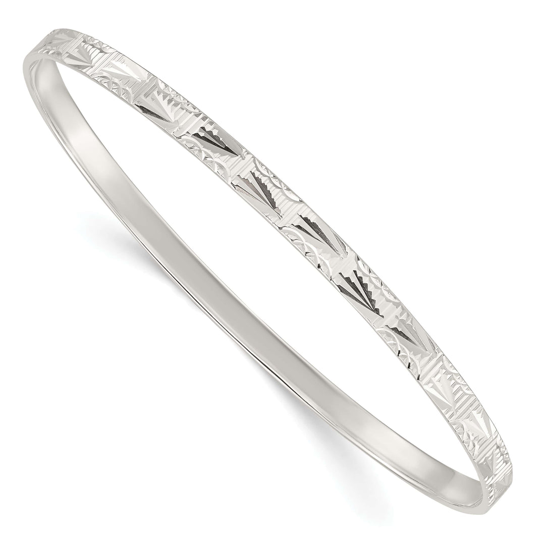 Sterling Silver D.C. 4mm Slip-on Bangle, 5mm