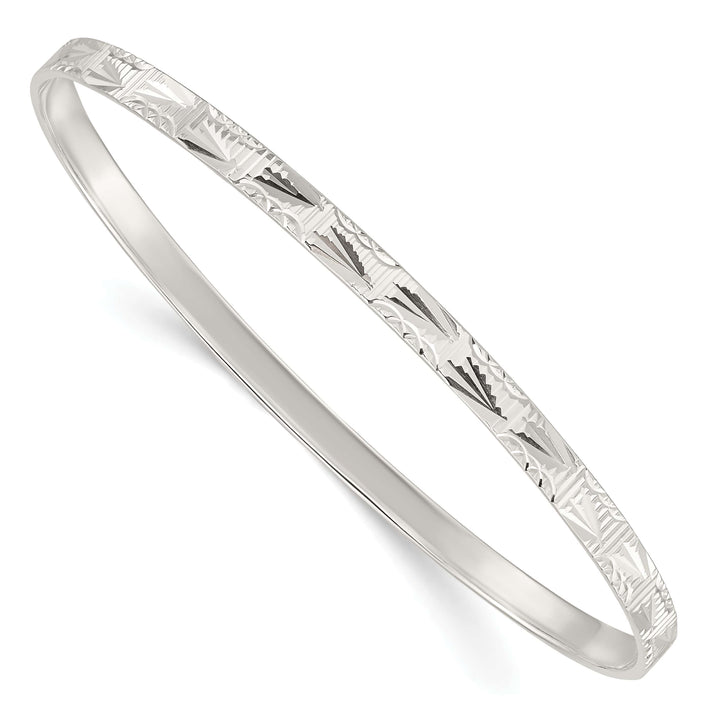 Sterling Silver D.C. 4mm Slip-on Bangle, 5mm