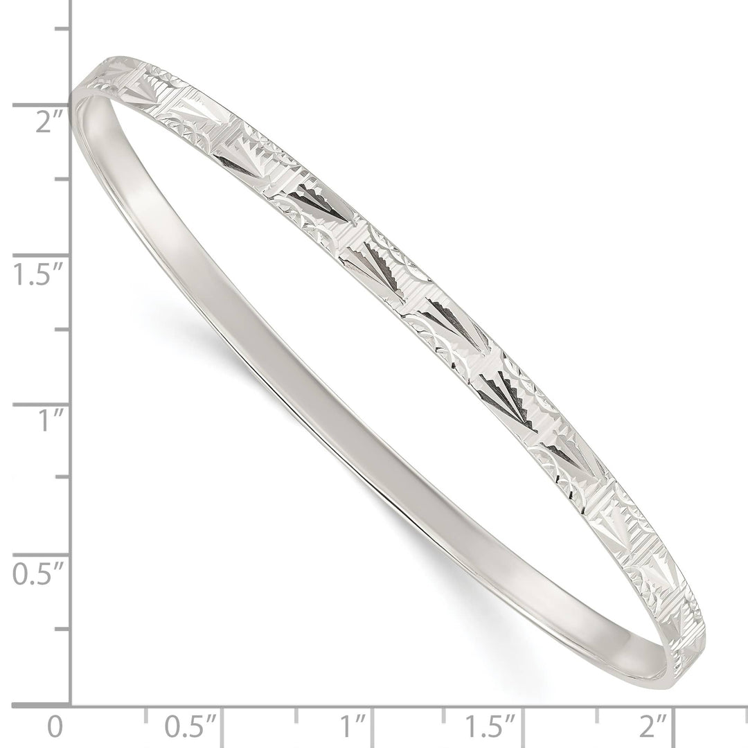 Sterling Silver D.C. 4mm Slip-on Bangle, 5mm