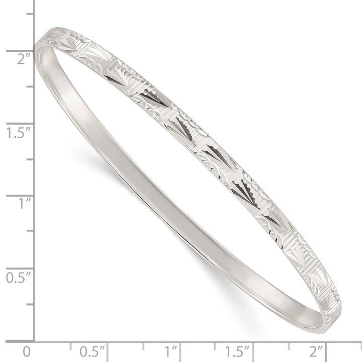 Sterling Silver D.C. 4mm Slip-on Bangle, 5mm