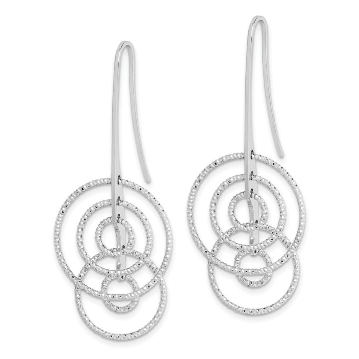 Sterling Silver D.C. Circles Dangle 50 x 20 mm Earrings, view 2 of 4