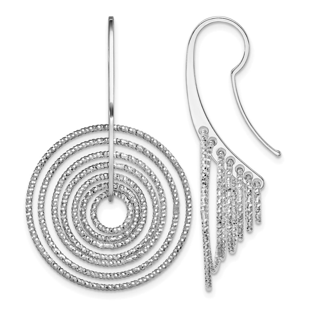 Sterling Silver D.C. Concentric Circles Dangle Earrings, view 1 of 4