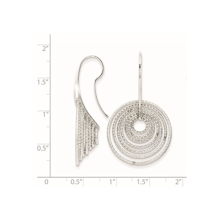 Sterling Silver D.C. Concentric Circles Dangle Earrings, view 4 of 4