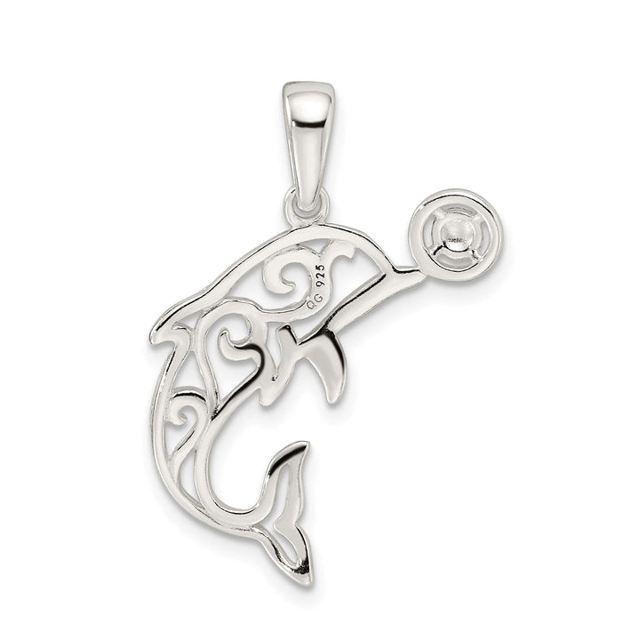 Sterling Silver D.C. Dolphin with Ball Pendant