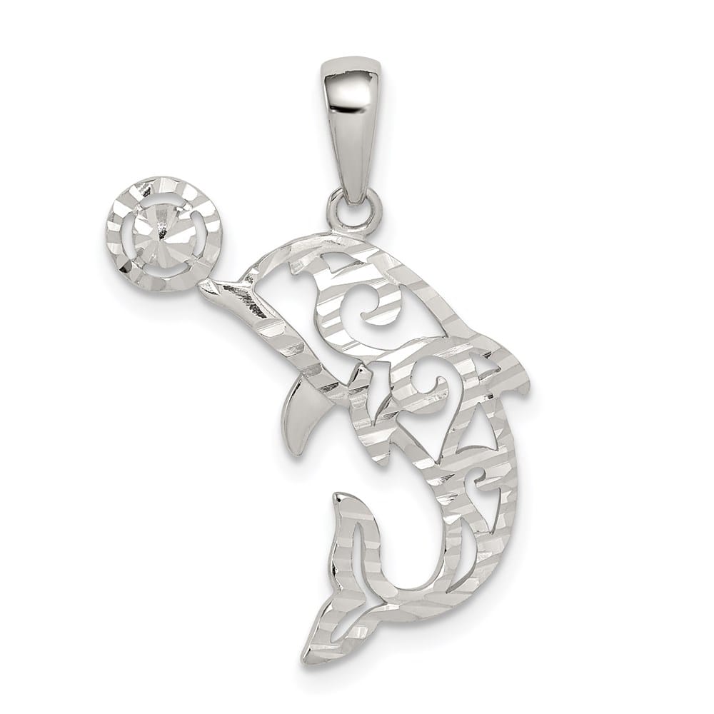 Sterling Silver D.C. Dolphin with Ball Pendant