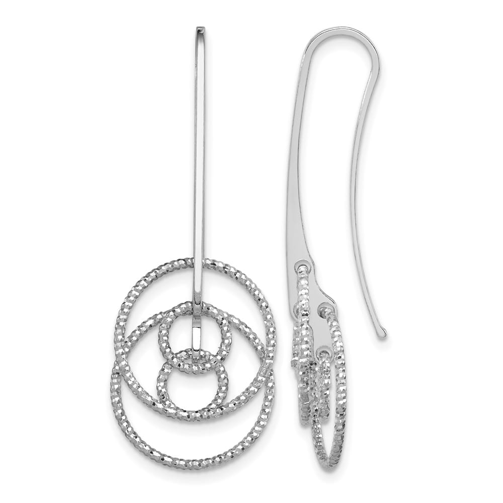 Sterling Silver D.C. Fancy Circles Dangle Earrings, view 1 of 4