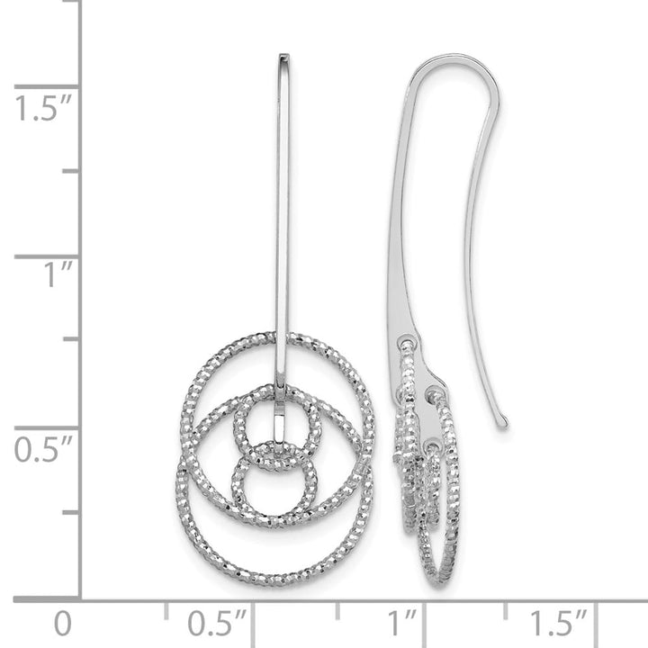 Sterling Silver D.C. Fancy Circles Dangle Earrings, view 4 of 4