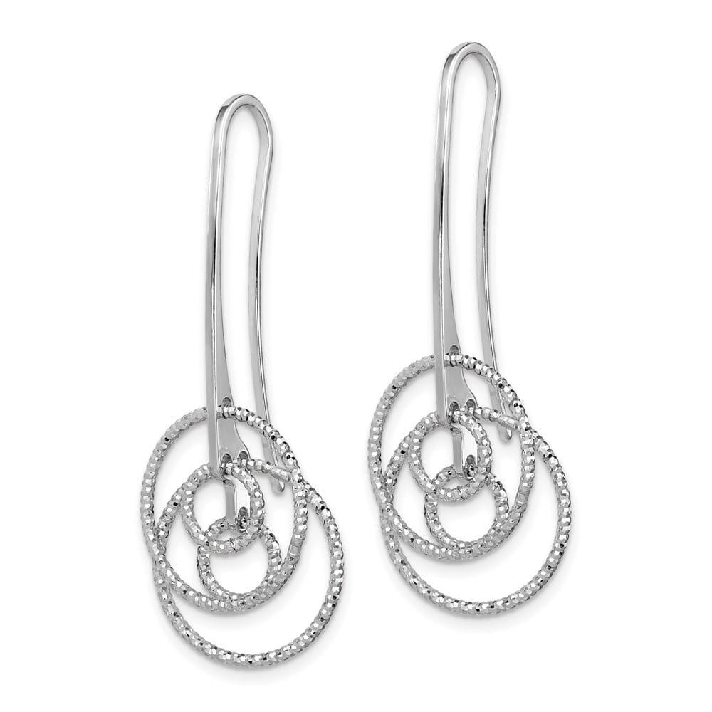 Sterling Silver D.C. Fancy Circles Dangle Earrings, view 2 of 4