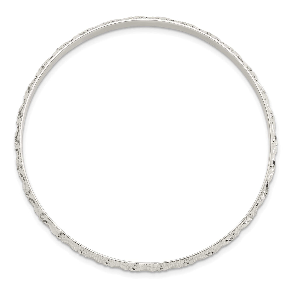 Sterling Silver D.C. Patterned 3.25mm Slip-on Bangle