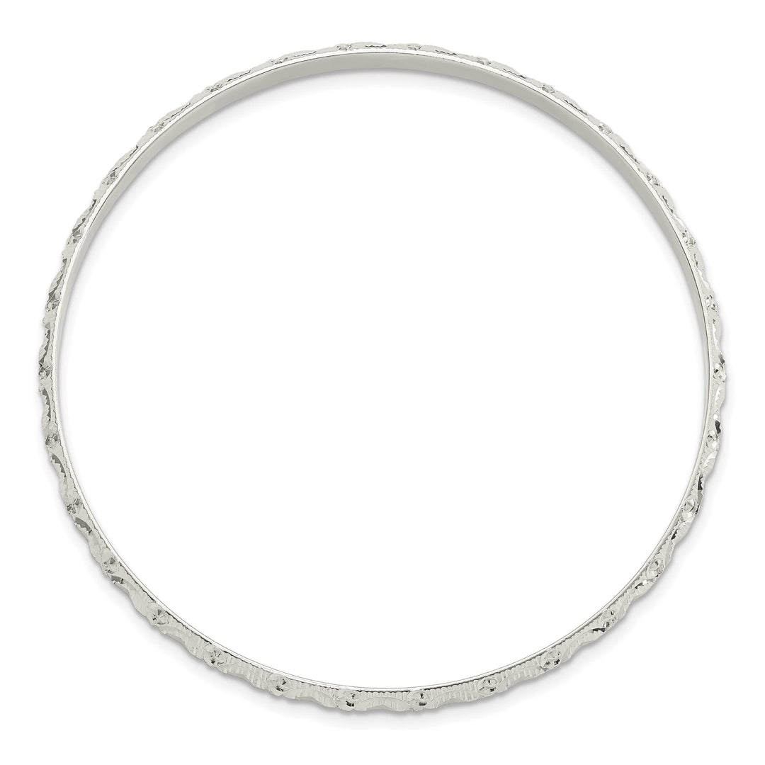 Sterling Silver D.C. Patterned 3.25mm Slip-on Bangle