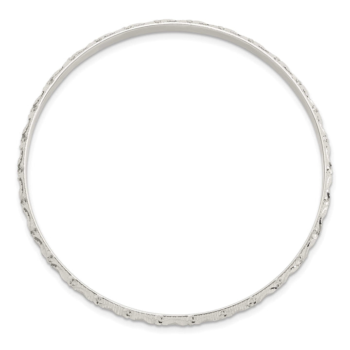 Sterling Silver D.C. Patterned 3.25mm Slip-on Bangle