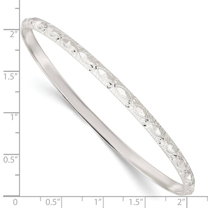 Sterling Silver D.C. Patterned 3.25mm Slip-on Bangle