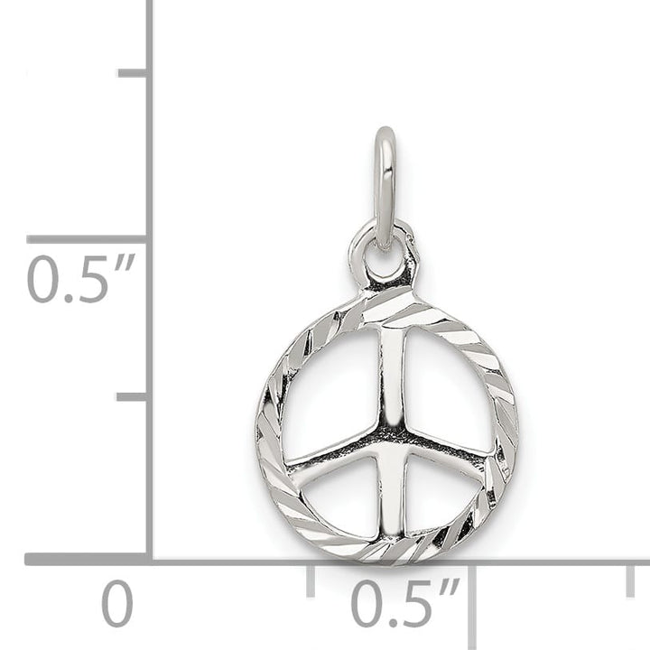 Sterling Silver D.C. Peace Sign Symbol Charm