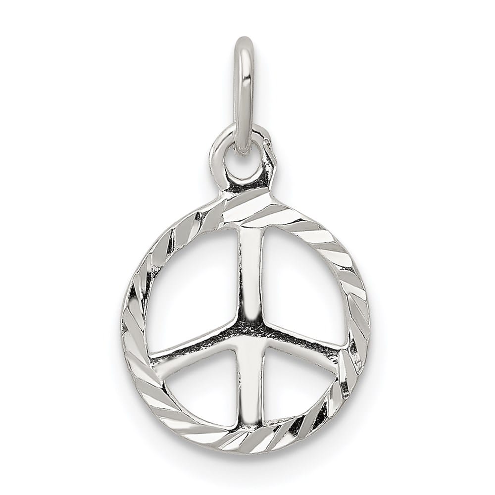 Sterling Silver D.C. Peace Sign Symbol Charm