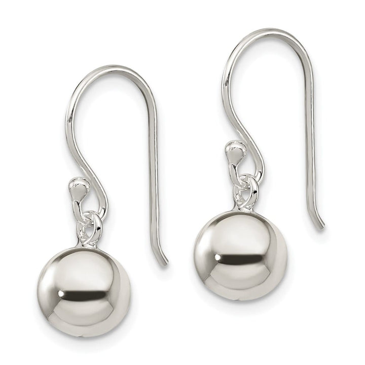 Sterling Silver Dangle Ball Shephard Hook Earrings, view 2 of 4