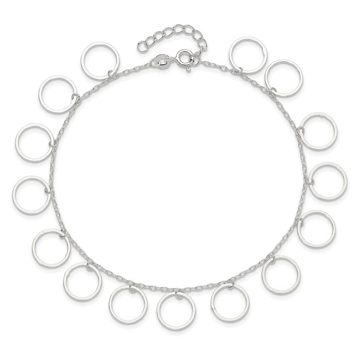 Sterling Silver Dangle Circles Anklet