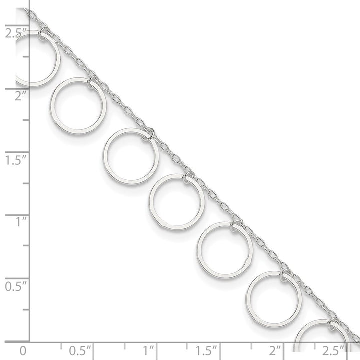 Sterling Silver Dangle Circles Anklet