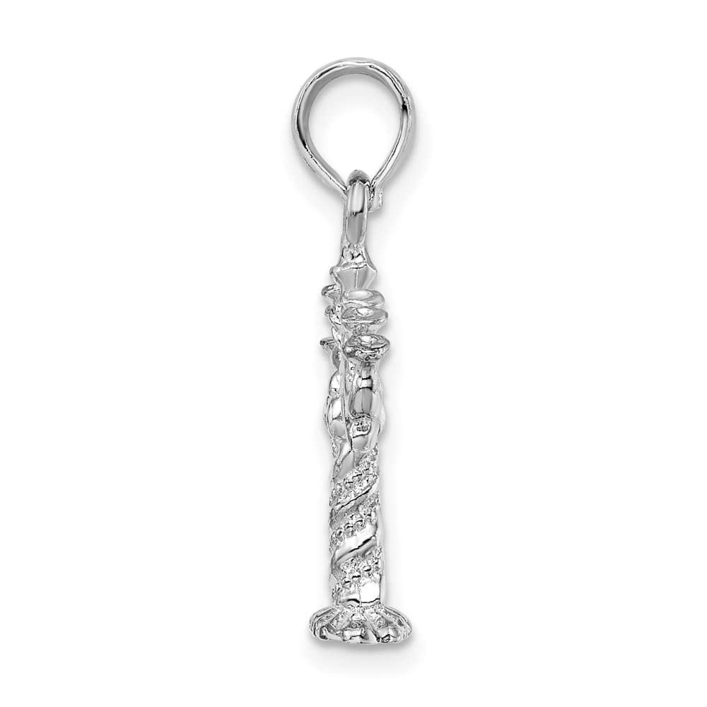 Sterling Silver De-Ani Polished and Textured 3-D Menorah Pendant