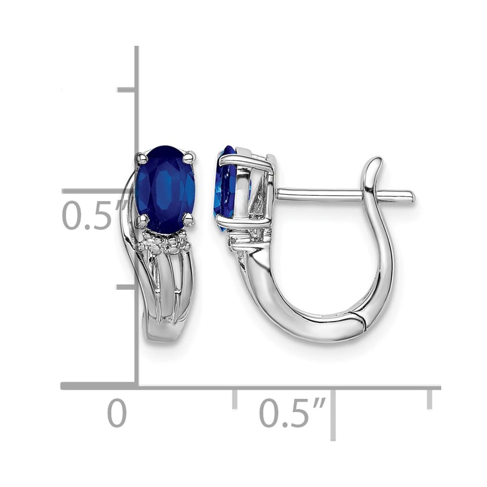 Sterling Silver Dia. Hinged Earrings, view 8 of 8