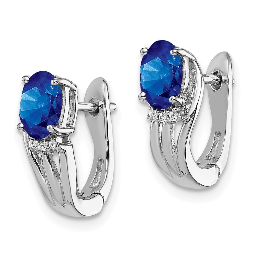 Sterling Silver Dia. Hinged Earrings, view 6 of 8