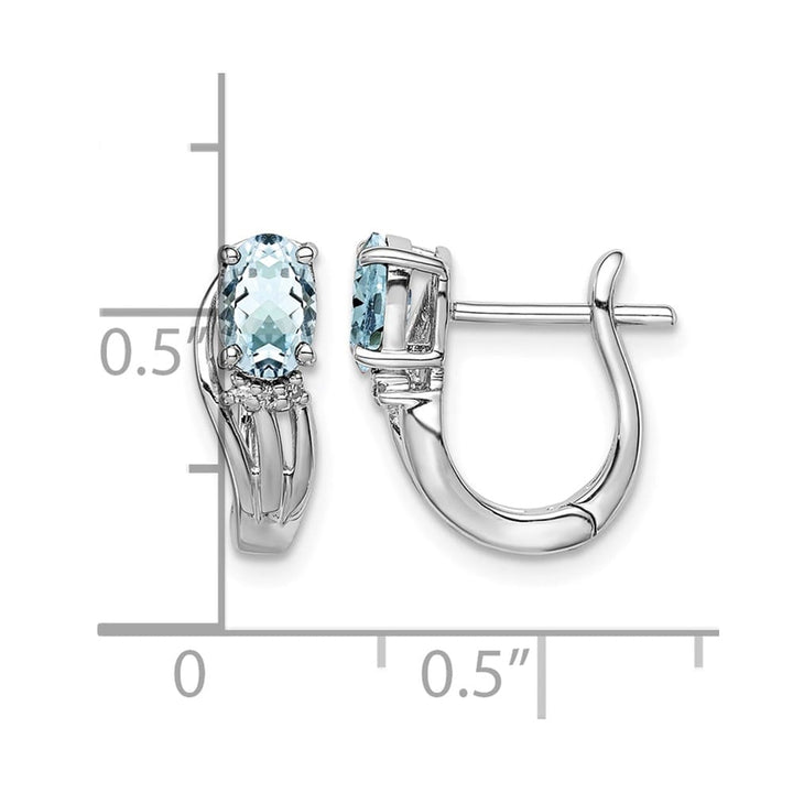 Sterling Silver Dia. Hinged Earrings, view 4 of 8