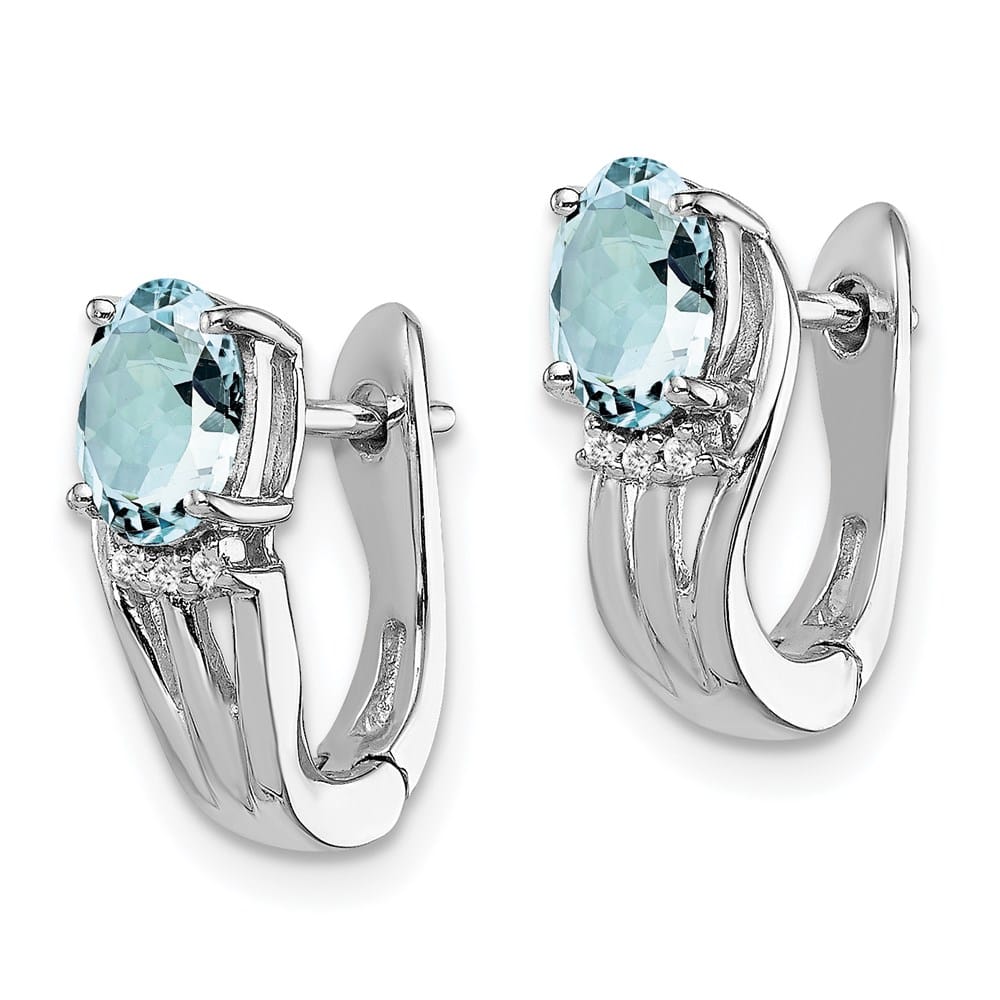 Sterling Silver Dia. Hinged Earrings, view 2 of 8