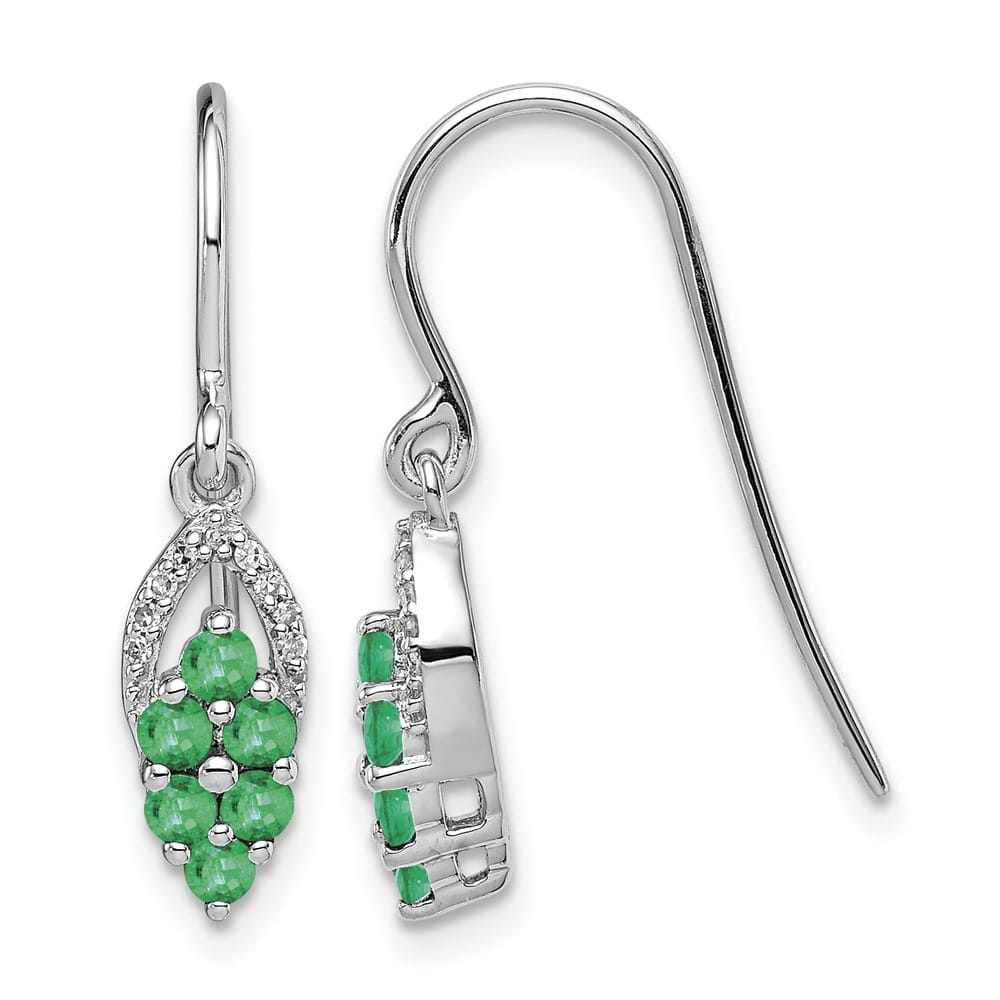 Sterling Silver Diam. & Shepherd Hook Earrings, view 1 of 8
