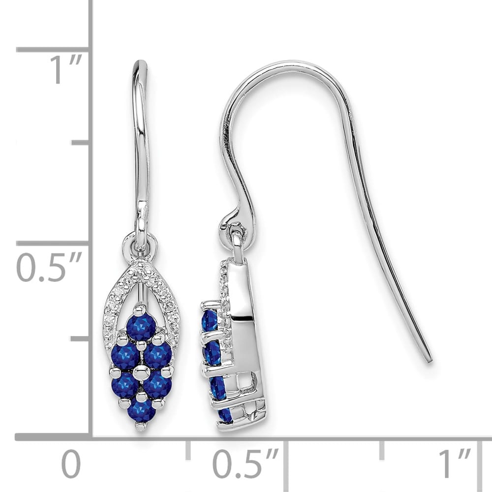 Sterling Silver Diam. & Shepherd Hook Earrings, view 8 of 8