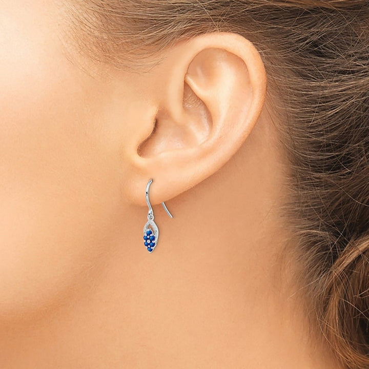 Sterling Silver Diam. & Shepherd Hook Earrings, view 7 of 8