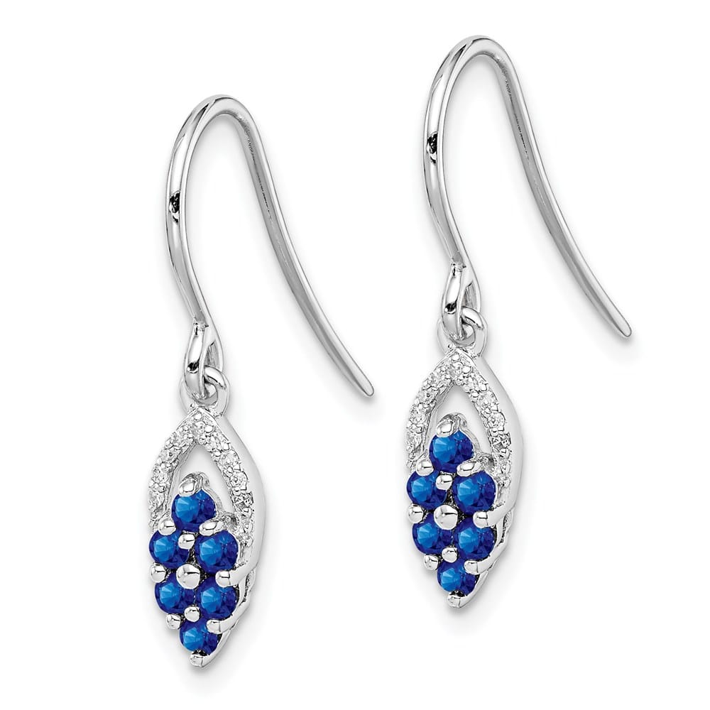 Sterling Silver Diam. & Shepherd Hook Earrings, view 6 of 8