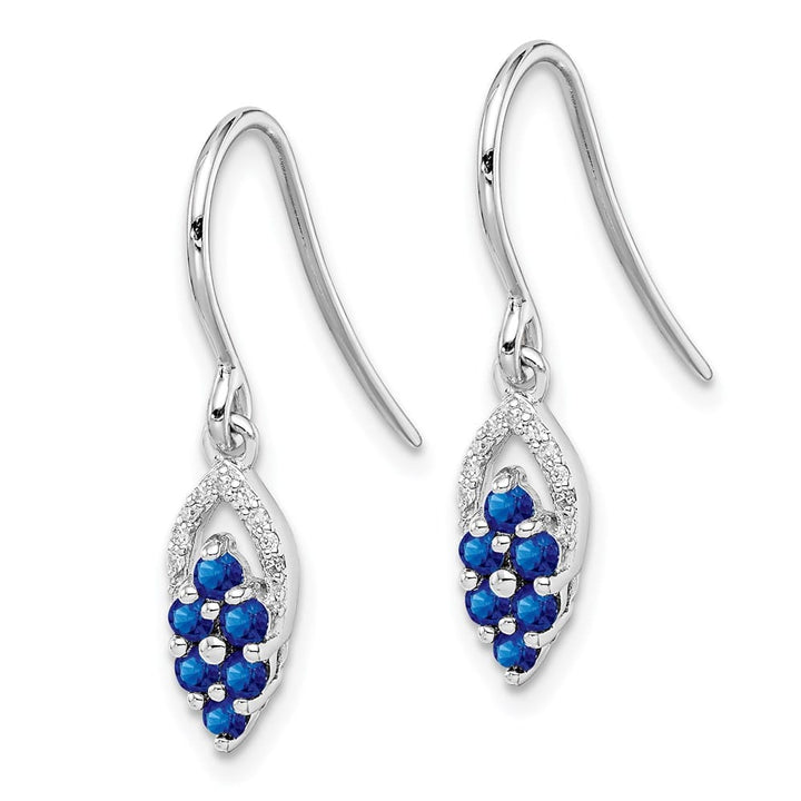 Sterling Silver Diam. & Shepherd Hook Earrings, view 6 of 8