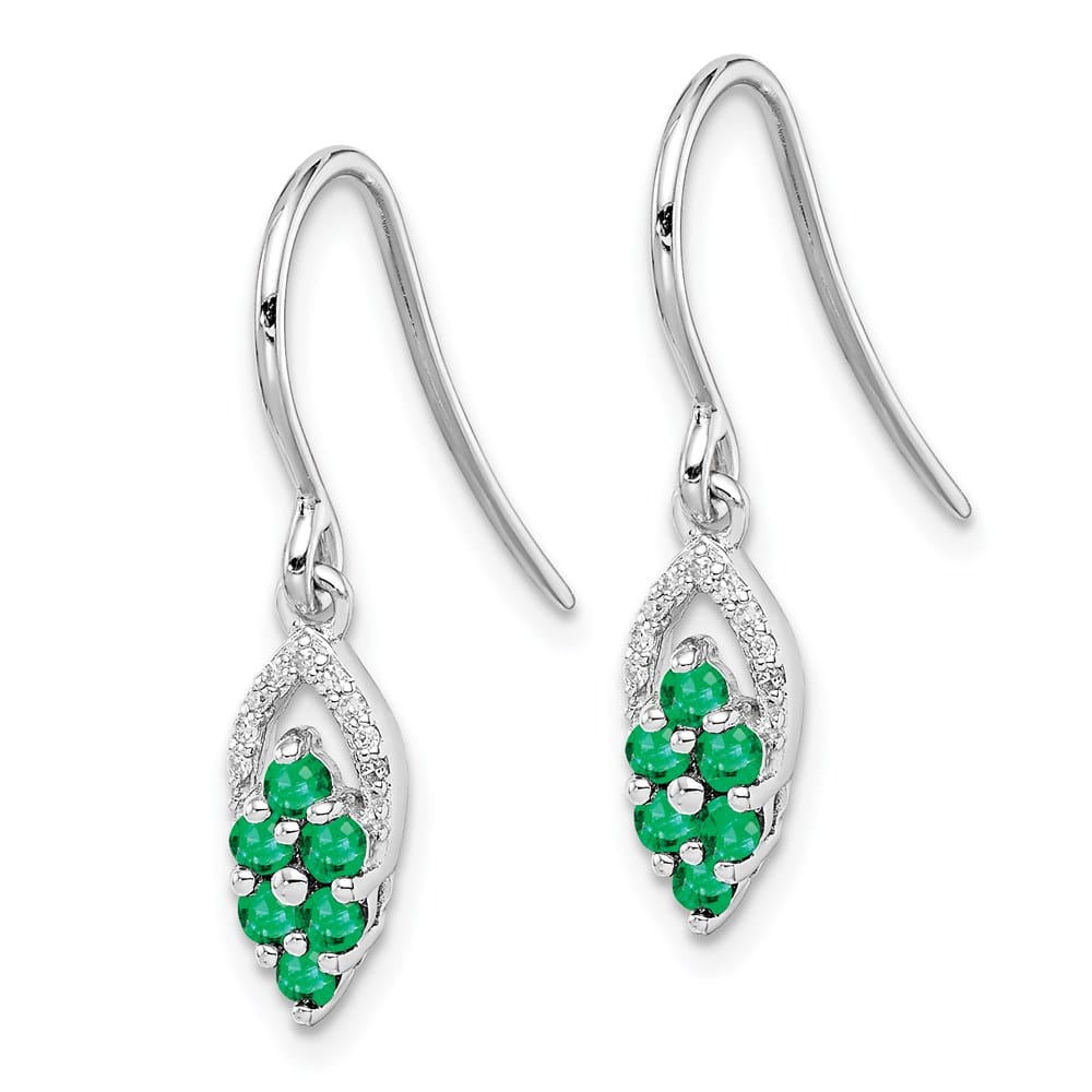Sterling Silver Diam. & Shepherd Hook Earrings, view 2 of 8