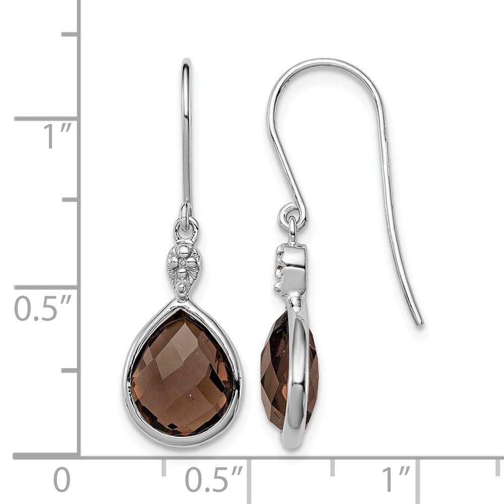 Sterling Silver Diamond 29 x 9 mm Earrings, view 8 of 8