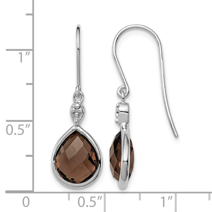 Sterling Silver Diamond 29 x 9 mm Earrings, view 8 of 8