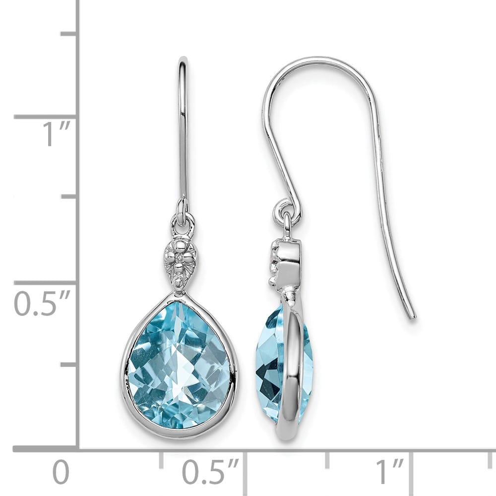 Sterling Silver Diamond 29 x 9 mm Earrings, view 4 of 8