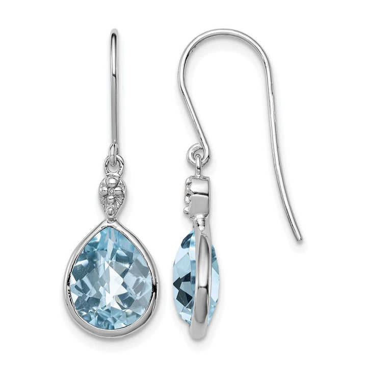 Sterling Silver Diamond 29 x 9 mm Earrings, view 1 of 8