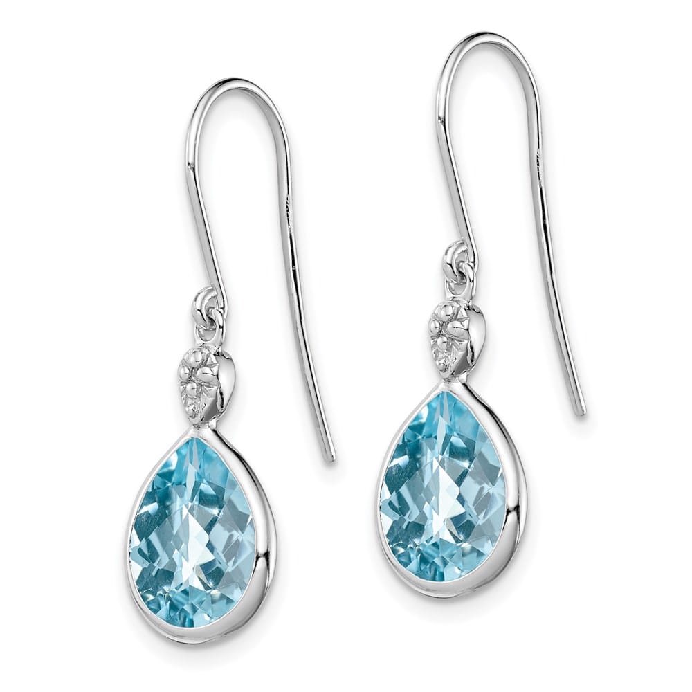 Sterling Silver Diamond 29 x 9 mm Earrings, view 2 of 8