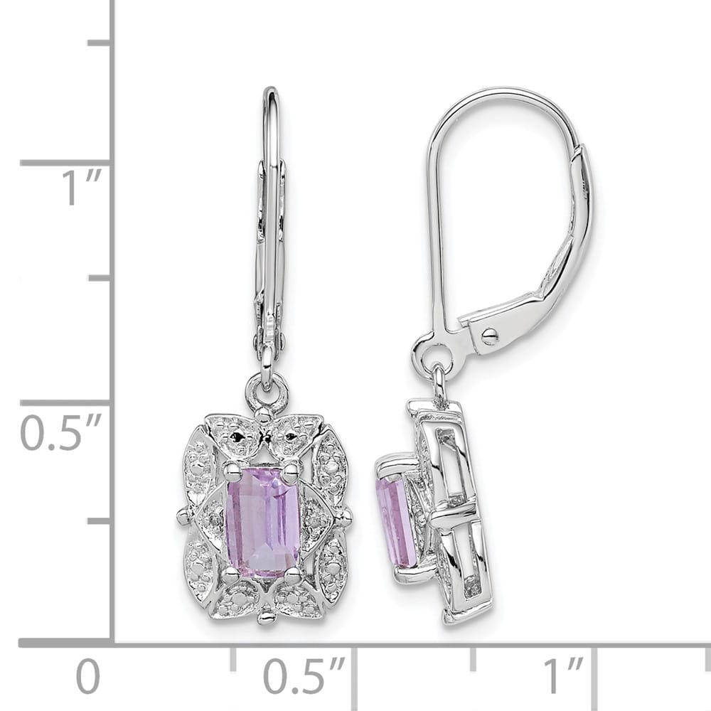 Sterling Silver Diamond 30 x 9 mm Earrings, view 12 of 16